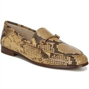 SAM EDELMAN Lior Loafers / Tan Brown Gold Snake Print / 9
